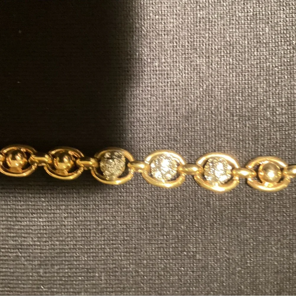Faux Gold and Rhinestone Spheres Bracelet Set - Picture 4 of 9
